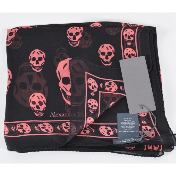 Alexander McQueen Silk Chiffon Multiskull Scarf - Picture 2 of 12